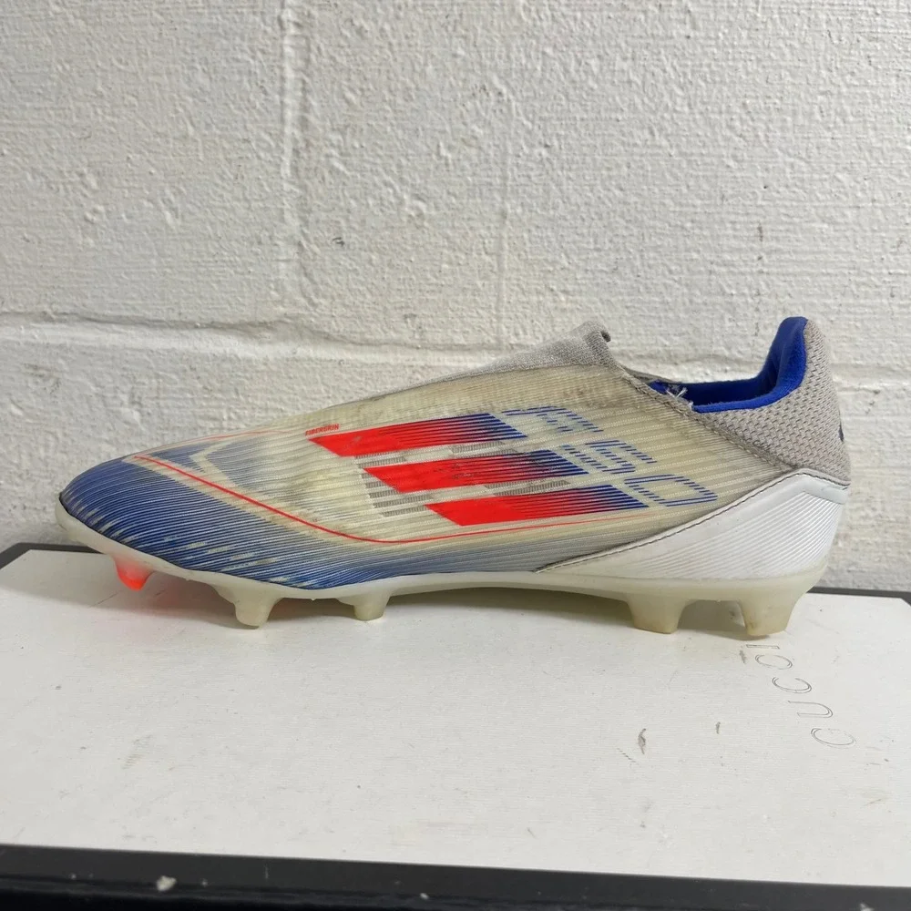 Adidas F50 League Laceless‎ FG/MG Red White Blue Cleats Football Shoes Mens 8 US
